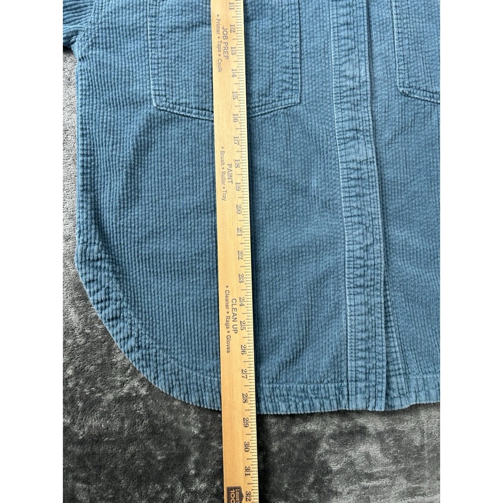 Forever 21 Womens Teal Corduroy Shacket Size M Grunge Casual Shirt Snap Closure - Picture 8 of 8